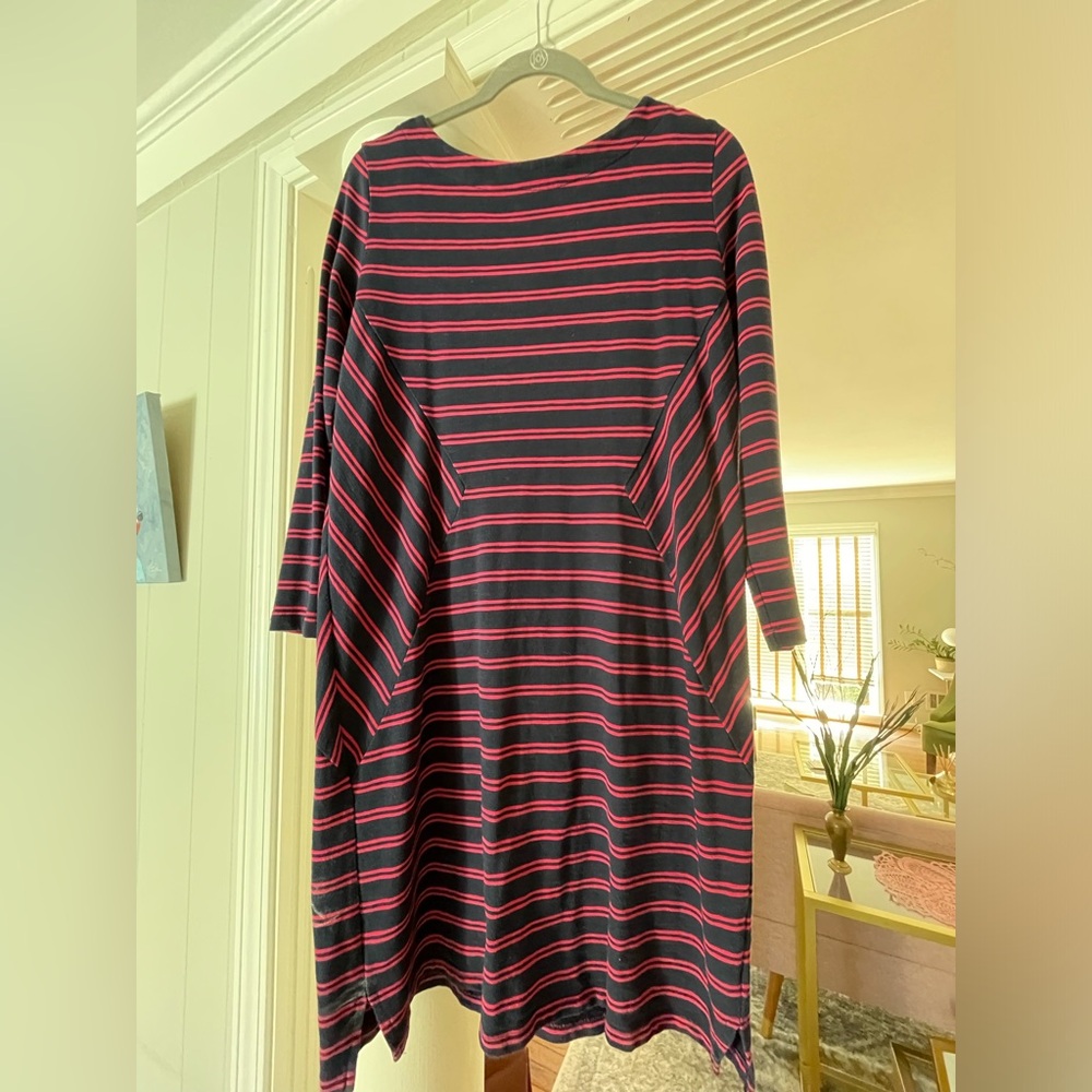 Merona Knit Casual Dress Navy & Pink Large